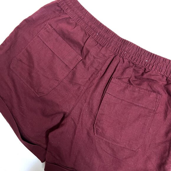 Joe Fresh Burgundy Linen blend Shorts (size XS) - Picture 4 of 5